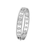 Perlée Clovers Van Cleef & Arpels (VCA),Bracelet, Medium Model - Rhodium-Plated 18K White Gold and Diamonds