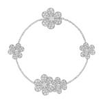 Frivole Van Cleef & Arpels (VCA),Bracelet, 5 Flowers - Rhodium-Plated 18K White Gold and Diamonds