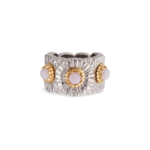 BLOSSOMS COLOR ETERNELLE Gold-Vermeil Silver Daisy Buccellati,Ring with Pink Opal - Image 3
