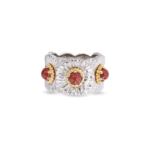 BLOSSOMS COLOR ETERNELLE Gold-Vermeil Silver Daisy Buccellati,Ring with Red Jasper - Image 2