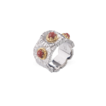 BLOSSOMS COLOR ETERNELLE Gold-Vermeil Silver Daisy Buccellati,Ring with Red Jasper