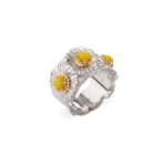BLOSSOMS COLOR ETERNELLE Gold-Vermeil Silver Daisy Buccellati,Ring with Yellow Agate