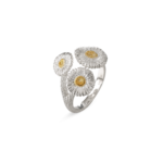 A BLOSSOMS DIAMONDS Gold-Vermeil Silver Daisy Buccellati,Ring with Fancy Diamonds