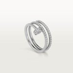 B Juste un Clou Double-Wrap Ring, Half-Pavé Diamonds, 18K White Gold - Image 2