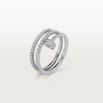 B Juste un Clou Double-Wrap Ring, Half-Pavé Diamonds, 18K White Gold