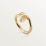 Juste un Clou Ring, classic model, set with diamonds, 18K yellow gold - Image 6