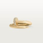 Juste un Clou Ring, classic model, set with diamonds, 18K yellow gold