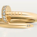 Juste un Clou Ring, classic model, set with diamonds, 18K yellow gold - Image 9