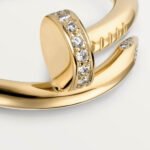Juste un Clou Ring, classic model, set with diamonds, 18K yellow gold - Image 2