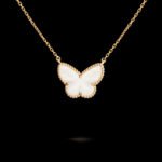 Lucky Alhambra Butterfly Pendant - 18K Yellow Gold and White Mother-of-Pearl