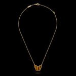 A Lucky Alhambra Butterfly Pendant - 18K Yellow Gold and Tigers Eye - Image 2
