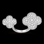 Magic Alhambra Between-the-Finger Ring - Rhodium-Plated 18K White Gold and Diamonds - Image 4
