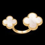 Magic Alhambra Between-the-Finger Ring - 18K Yellow Gold and White Mother-of-Pearl - Image 2