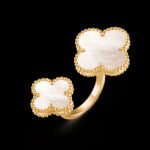 Magic Alhambra Between-the-Finger Ring - 18K Yellow Gold and White Mother-of-Pearl