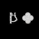 Magic Alhambra Earrings - Rhodium-Plated 18K White Gold and Diamonds - Image 2