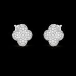 Magic Alhambra Earrings - Rhodium-Plated 18K White Gold and Diamonds - Image 3