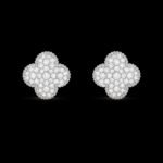 Magic Alhambra Earrings - Rhodium-Plated 18K White Gold and Diamonds