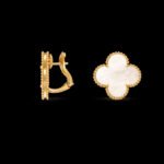 Magic Alhambra Earrings - 18K Yellow Gold and White Mother-of-Pearl - Image 3