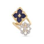 OPERA TULLE ENAMEL Yellow Gold, White Gold and Blue ... Buccellati,Ring
