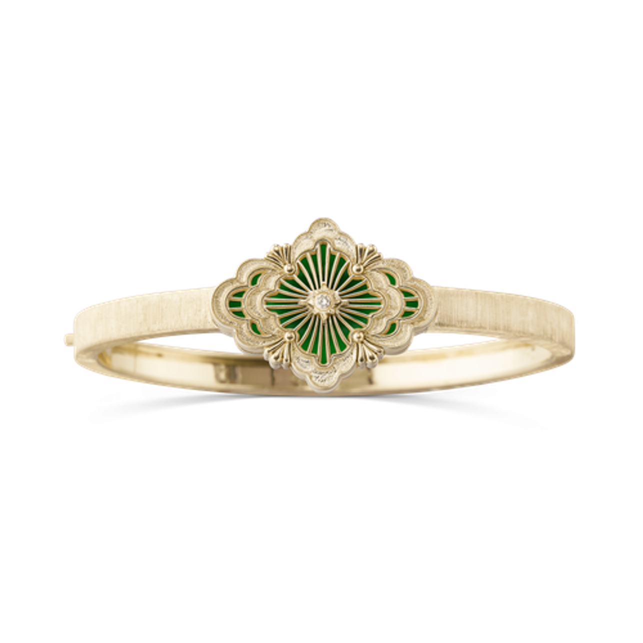 OPERA TULLE ENAMEL 黄金和绿色珐琅手环式手镯-1 OPERA TULLE ENAMEL Yellow Gold and Green Enamel Buccellati,Bracelet... - Image 1