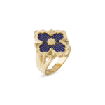 OPERA TULLE ENAMEL Yellow Gold and Blue Enamel Buccellati,Ring...
