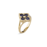 OPERA TULLE ENAMEL Yellow Gold and Blue Enamel Buccellati,Ring...