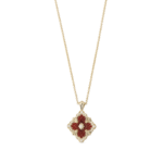 OPERA TULLE ENAMEL Yellow Gold Diamond and Red ... Buccellati,Pendant