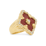 OPERA TULLE ENAMEL Yellow Gold Diamond and Red ... Buccellati,Ring - Image 5