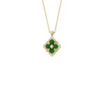 OPERA TULLE ENAMEL Yellow Gold Diamond and Green ... Buccellati,Pendant