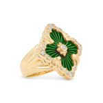 OPERA TULLE ENAMEL Yellow Gold Diamond and Green ... Buccellati,Ring - Image 5