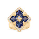 OPERA TULLE ENAMEL Yellow Gold Diamond and Blue ... Buccellati,Ring