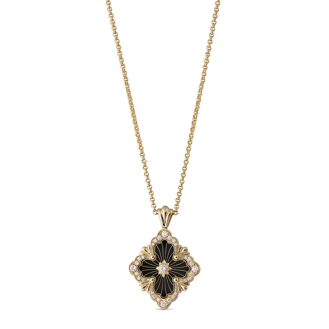 OPERA TULLE STONE 黄金镶缟玛瑙和钻石吊坠-1 OPERA TULLE STONE Yellow Gold Onyx and ... Buccellati,Pendant - Image 1