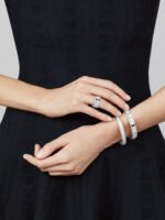 Perlée Clovers Van Cleef & Arpels (VCA),Bracelet, Medium Model - Rhodium-Plated 18K White Gold and Diamonds - Image 2