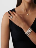 Perlée Clovers Van Cleef & Arpels (VCA),Bracelet, Medium Model - Rhodium-Plated 18K White Gold and Diamonds - Image 5