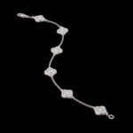 Sweet Alhambra Van Cleef & Arpels (VCA),Bracelet, 6 Motifs - Rhodium-Plated 18K White Gold and Diamonds - Image 4