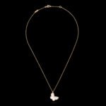 Sweet Butterflies Pendant - 18K Yellow Gold and White Mother-of-Pearl - Image 3