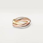Trinity ring, classic model, 18K white gold, 18K yellow gold, 18K rose gold