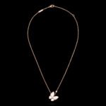 Two Butterfly Pendant Van Cleef & Arpels (VCA),Necklace - 18K Rose Gold, White Mother-of-Pearl and Diamonds - Image 3