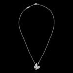Two Butterfly Pendant - Rhodium-Plated 18K White Gold and Diamonds - Image 2