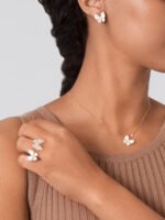 Two Butterfly Pendant - Rhodium-Plated 18K White Gold and Diamonds - Image 5