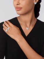 Two Butterfly Pendant - Rhodium-Plated 18K White Gold and Diamonds - Image 6