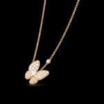 Two Butterfly Pendant - 18K Yellow Gold, Rhodium-Plated 18K White Gold and Diamonds - Image 2