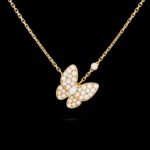 Two Butterfly Pendant - 18K Yellow Gold, Rhodium-Plated 18K White Gold and Diamonds - Image 4