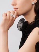 Two Butterfly Earrings - Rhodium-Plated 18K White Gold and Diamonds - Image 3