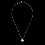 Vintage Alhambra Pendant - 18K Rose Gold and Diamonds - Image 6