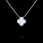 Vintage Alhambra Pendant - Rhodium-Plated 18K White Gold and Chalcedony