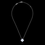 Vintage Alhambra Pendant - Rhodium-Plated 18K White Gold and Chalcedony - Image 5