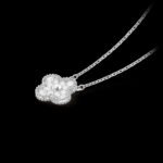 Vintage Alhambra Pendant - Rhodium-Plated 18K White Gold and Diamonds - Image 5