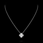 Vintage Alhambra Pendant - Guilloch?? Rhodium-Plated 18K White Gold - Image 2