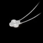 Vintage Alhambra Pendant - Guilloch?? Rhodium-Plated 18K White Gold - Image 3